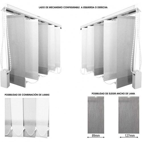 CORTINA DE LAMAS VERTICALES SCREEN POLIÉSTER...